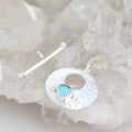 Small Blue Royston Turquoise Toggle Clasp Sterling 24mm