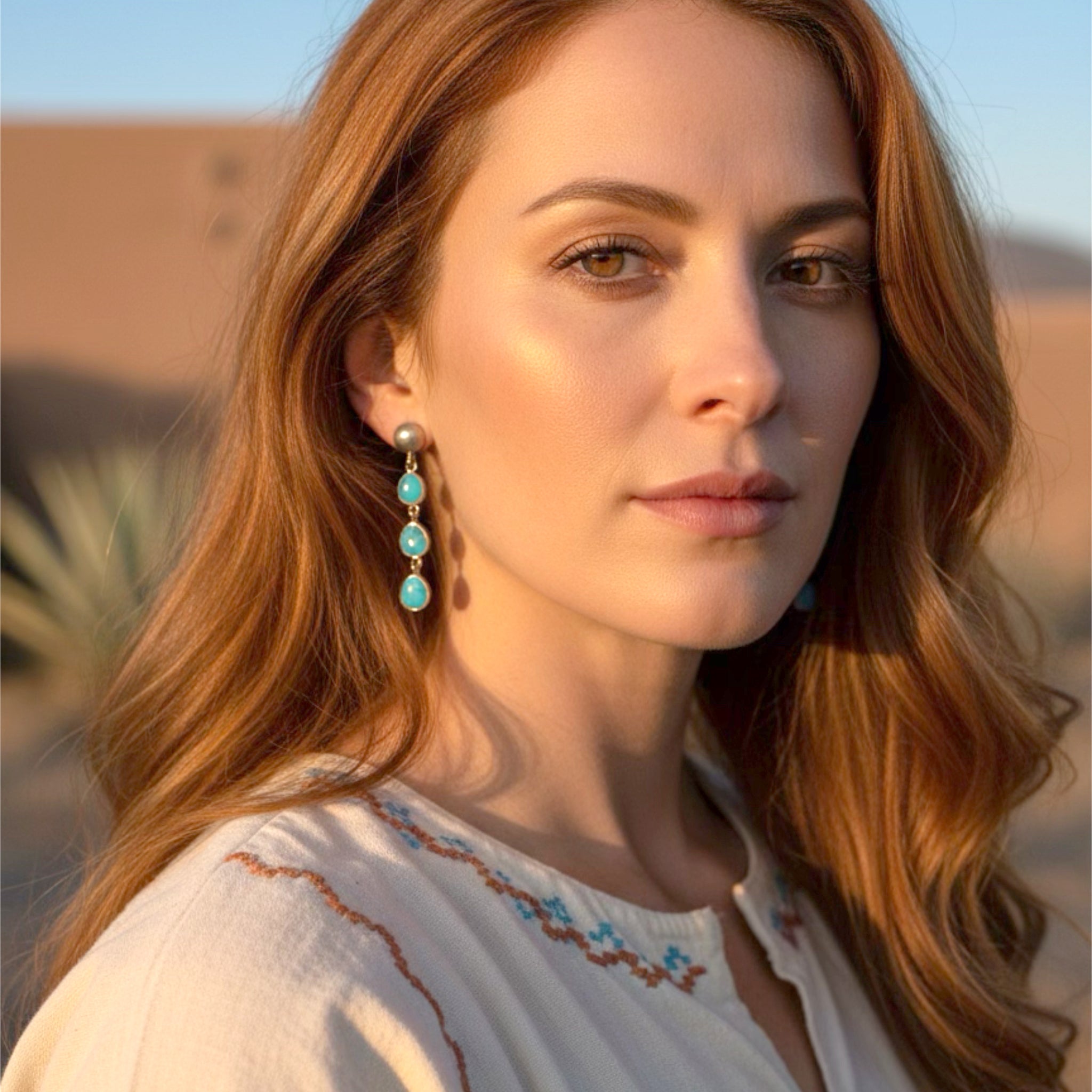 Blue Ridge Nevada Sterling Silver Earrings 3 Stone Beauties