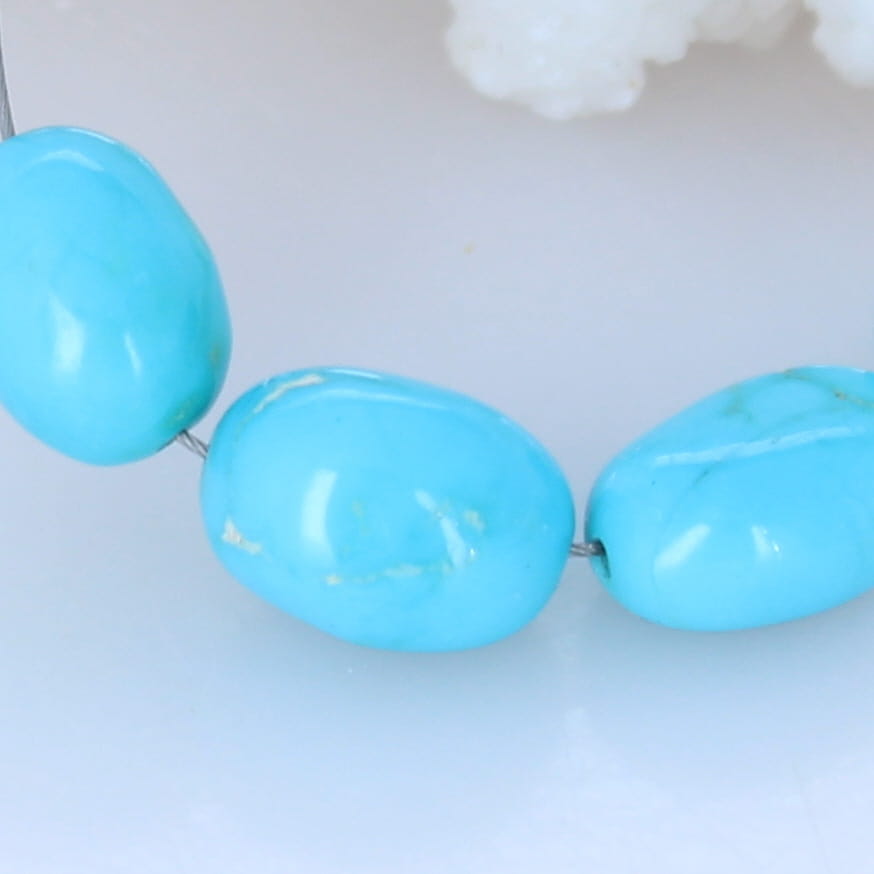 Sleeping Beauty Turquoise Beads Large Ovals 4 Beads