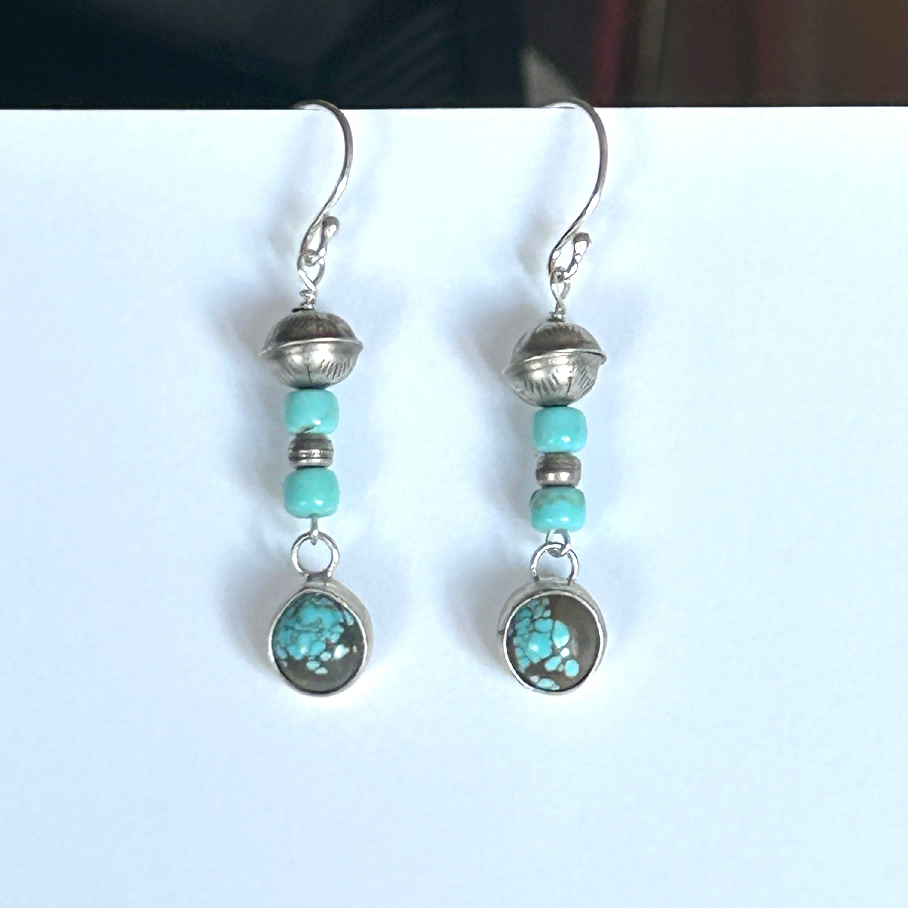 Blue Moon Turquoise Moon Earrings Drops Southwest