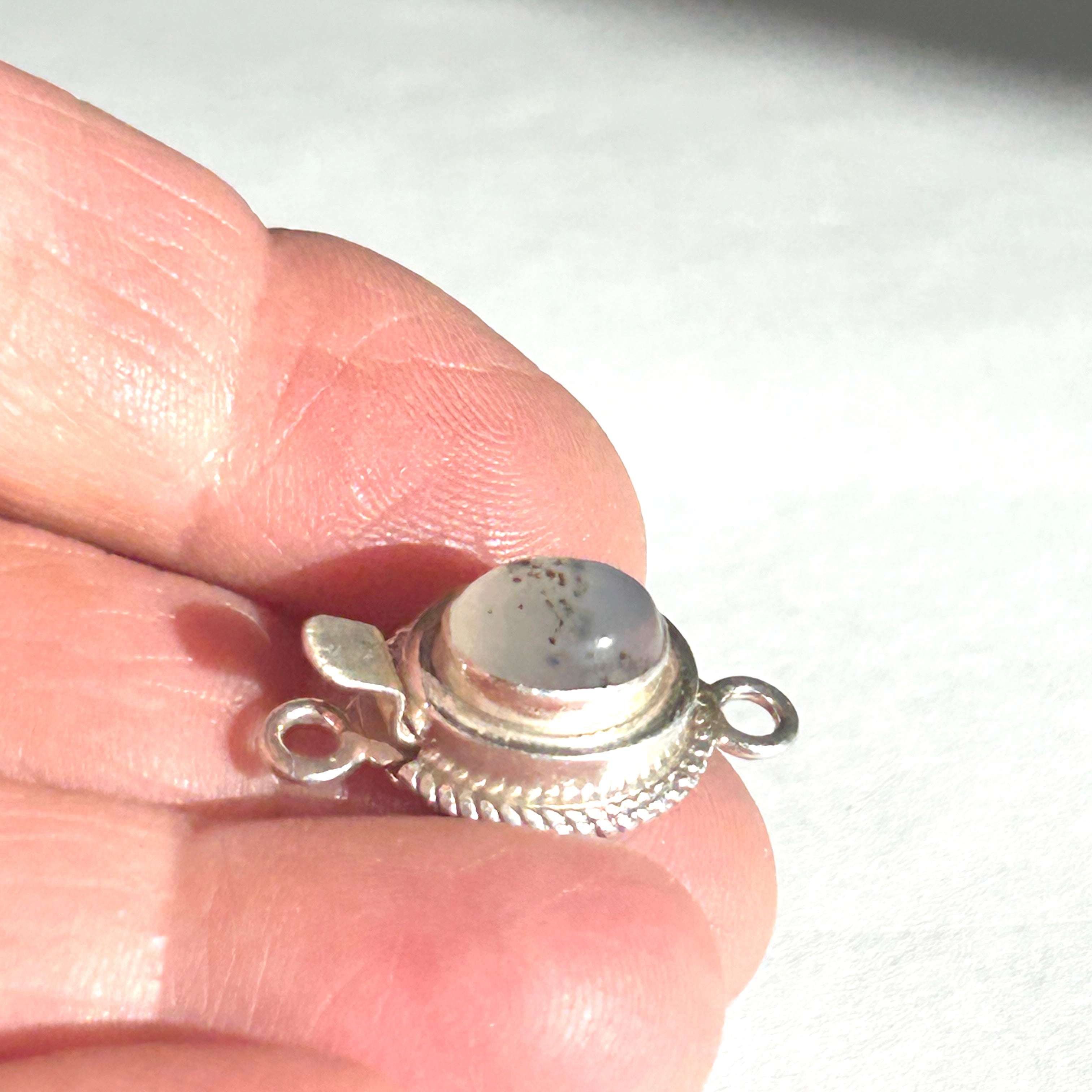 Speckled Montana Agate Sterling Silver Clasp Southwest Style