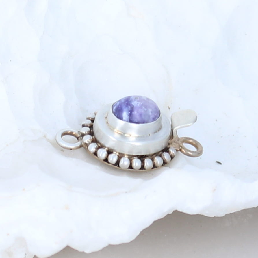 Lavender Mexican Opal Clasp Sterling Ball Style -NewWorldGems