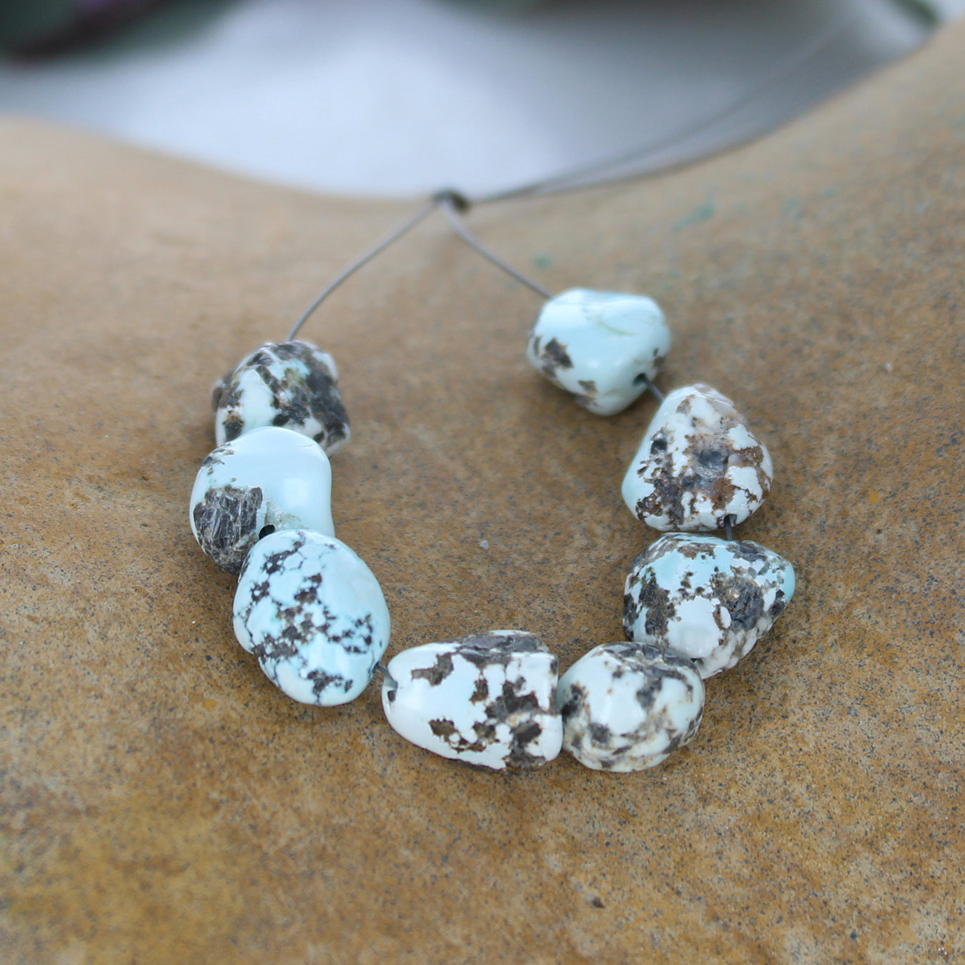 Rare LONE MOUNTAIN TURQUOISE Beads 10-13mm 3.5"