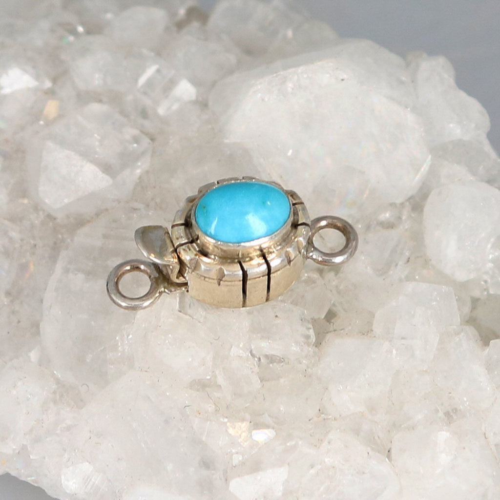 Blue Ridge Nevada Turquoise Sterling Silver Clasp -NewWorldGems