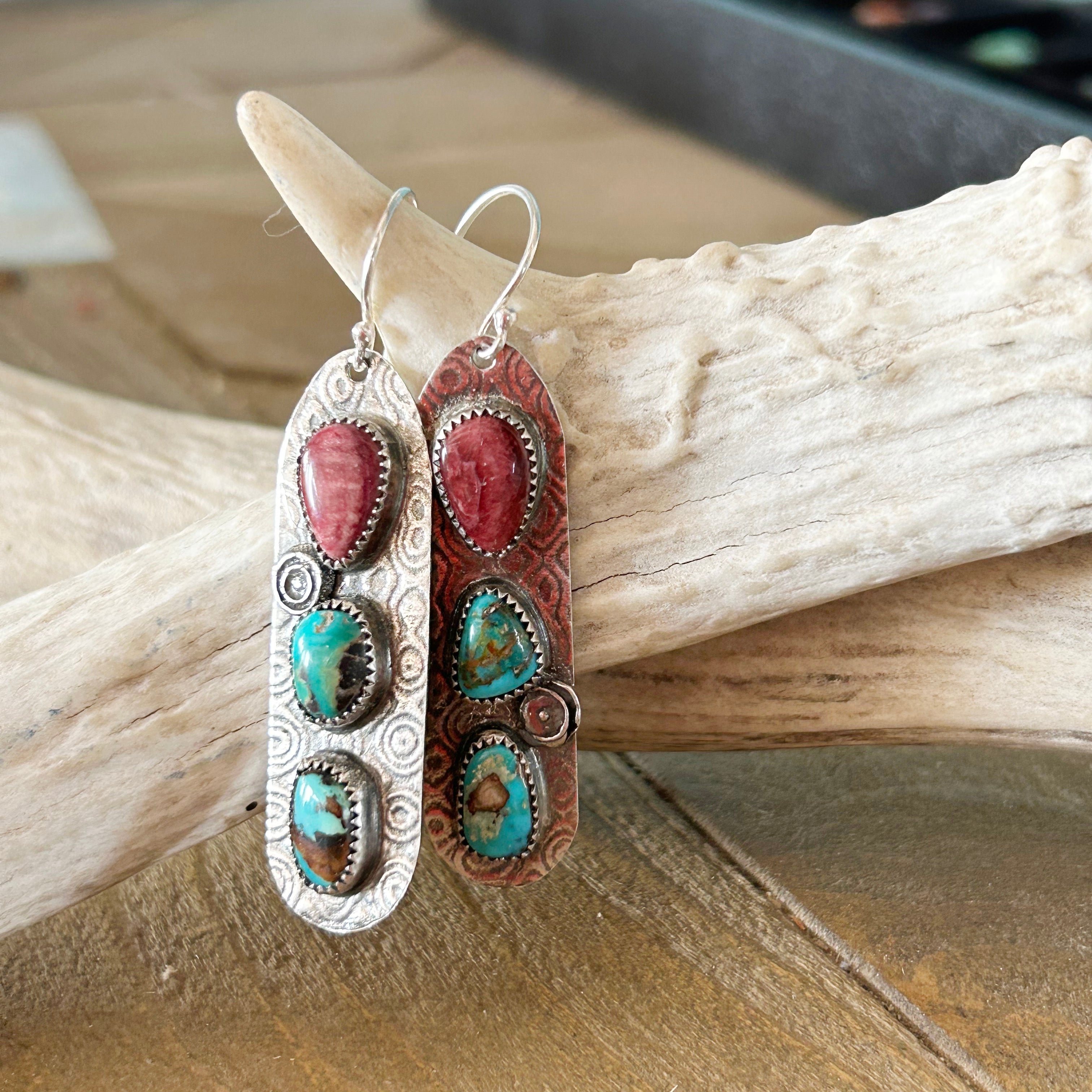 PURPLE SPINY OYSTER Earrings Royston Turquoise NewWorldGems