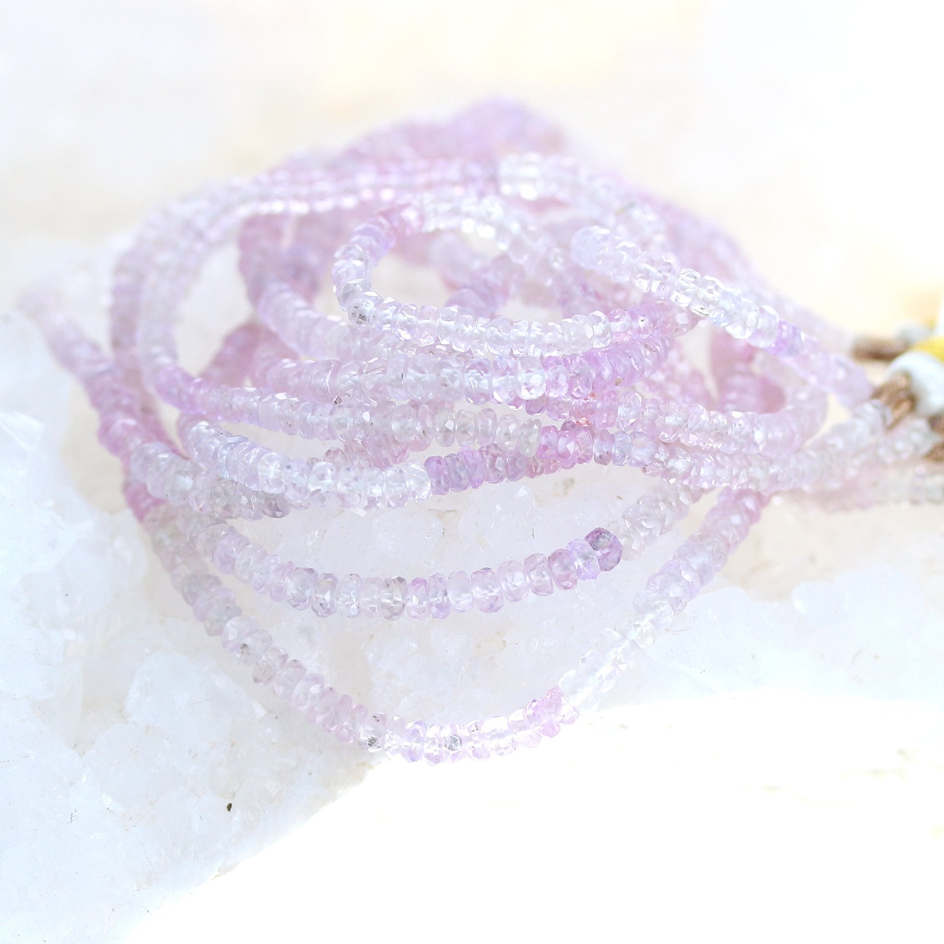 Pale Pink Sapphire Faceted Rondelles 2.5-3.5Mm -NewWorldGems