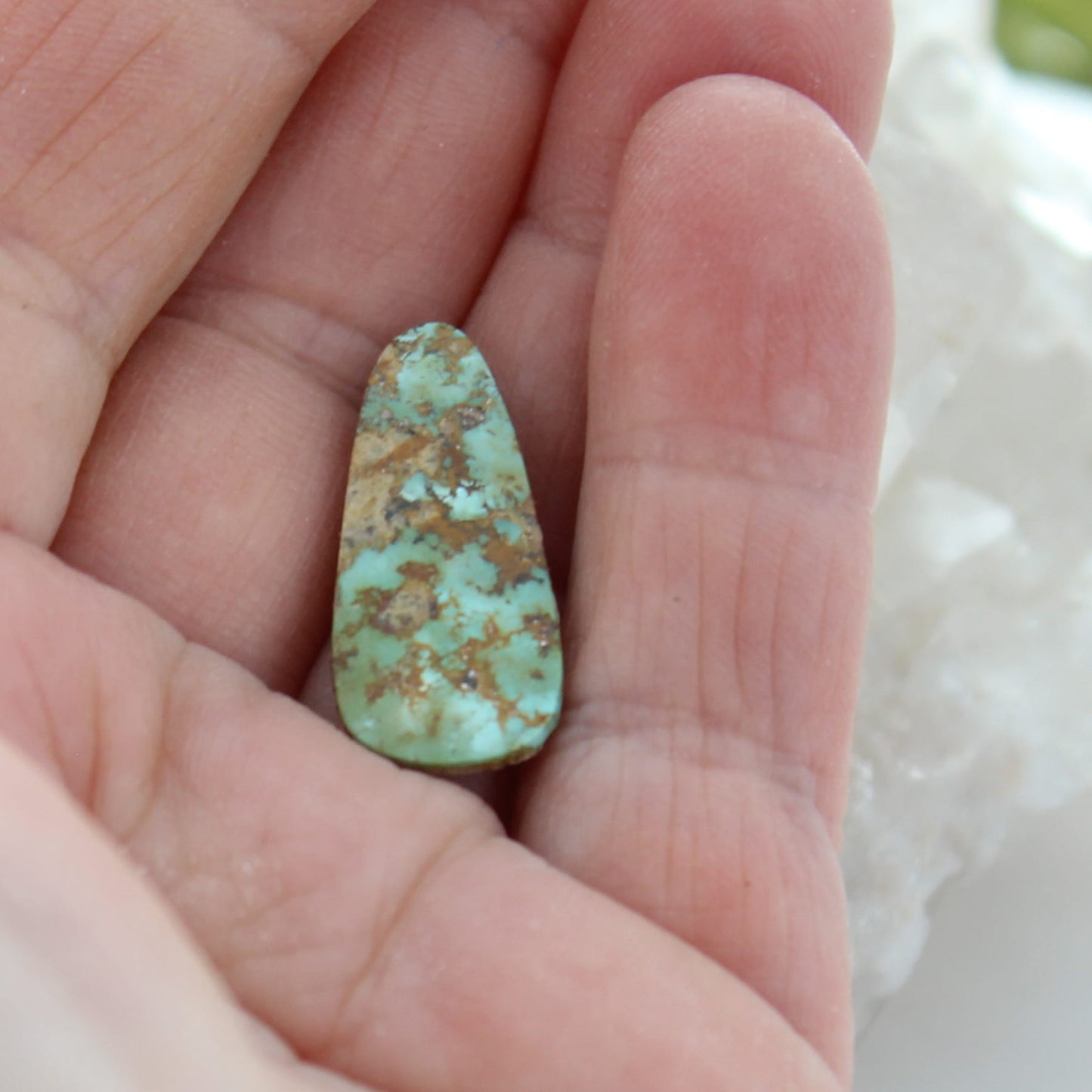 ARMENIAN TURQUOISE Teardrop Cabochon Gorgeous Greens and Golds