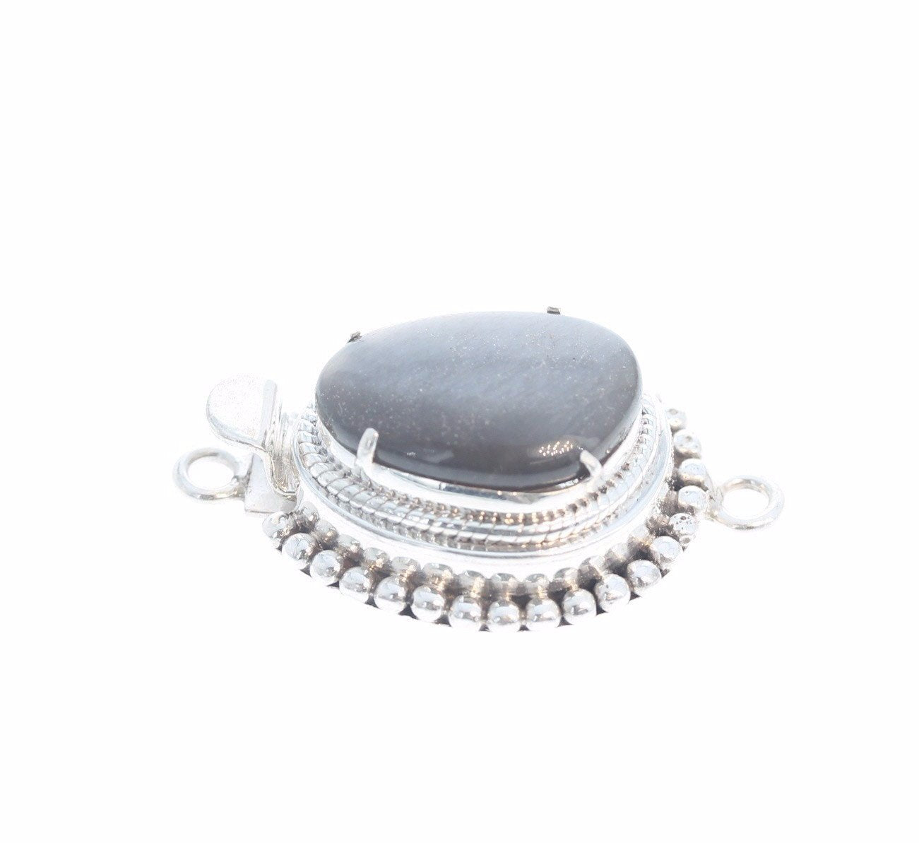 Gray Moonstone Clasp Sterling Large Free Form Sterling