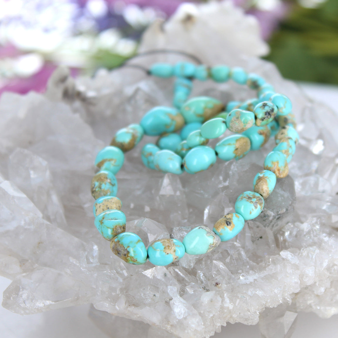 Sonoran Gold Turquoise Beads Bright Blue 6-10mm 16"