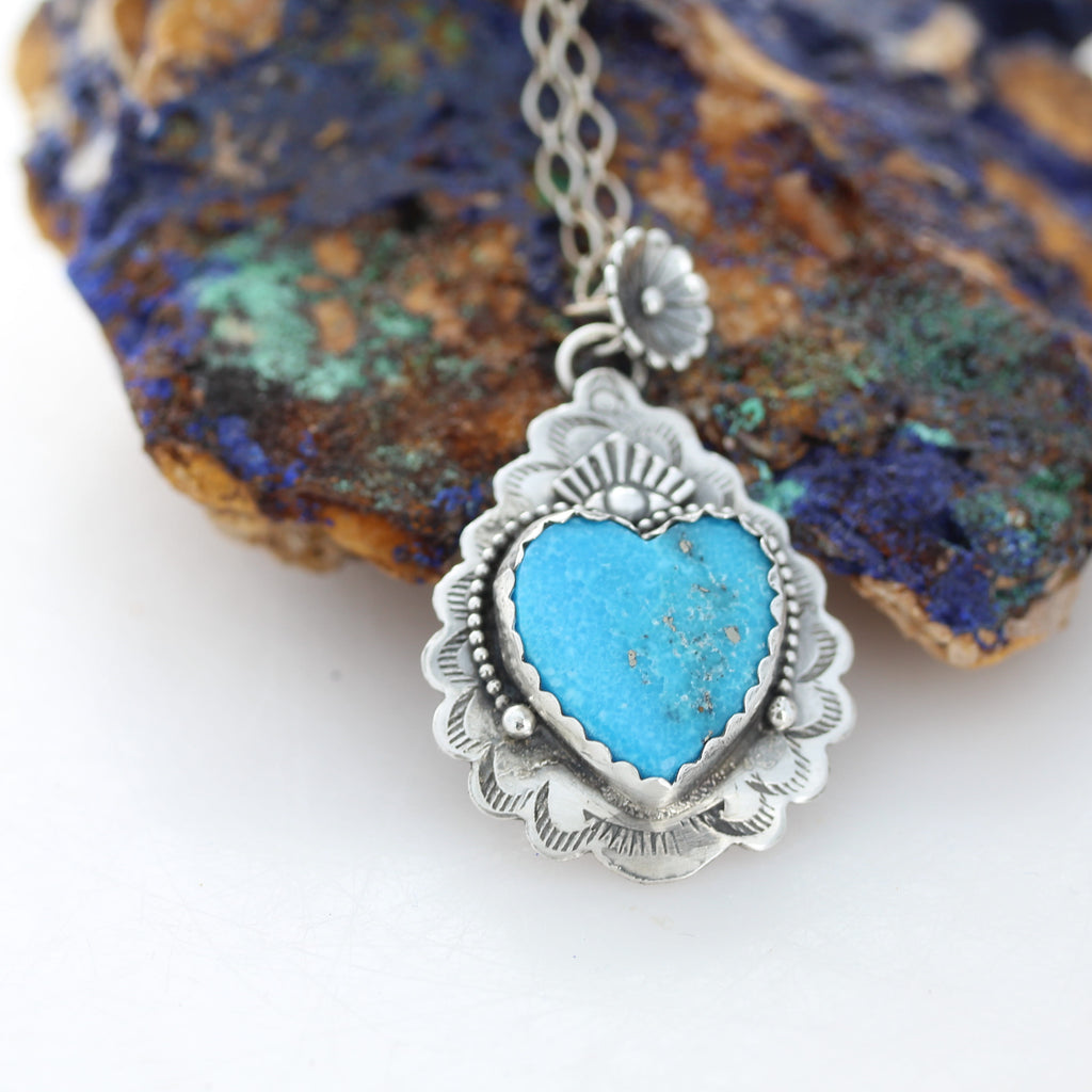 CONCHO EYE HEART Pendant Brilliant Blue Persian Turquoise