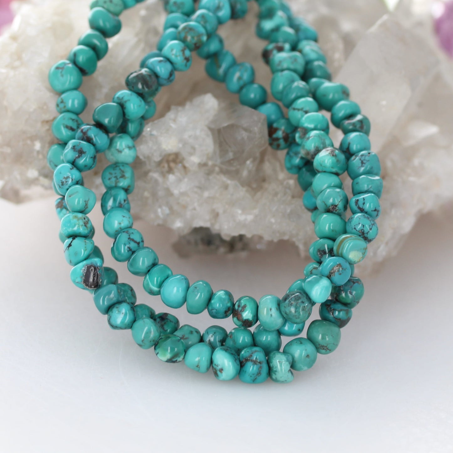 Emerald Valley Turquoise Beads Green 6-7mm Nuggets 16"