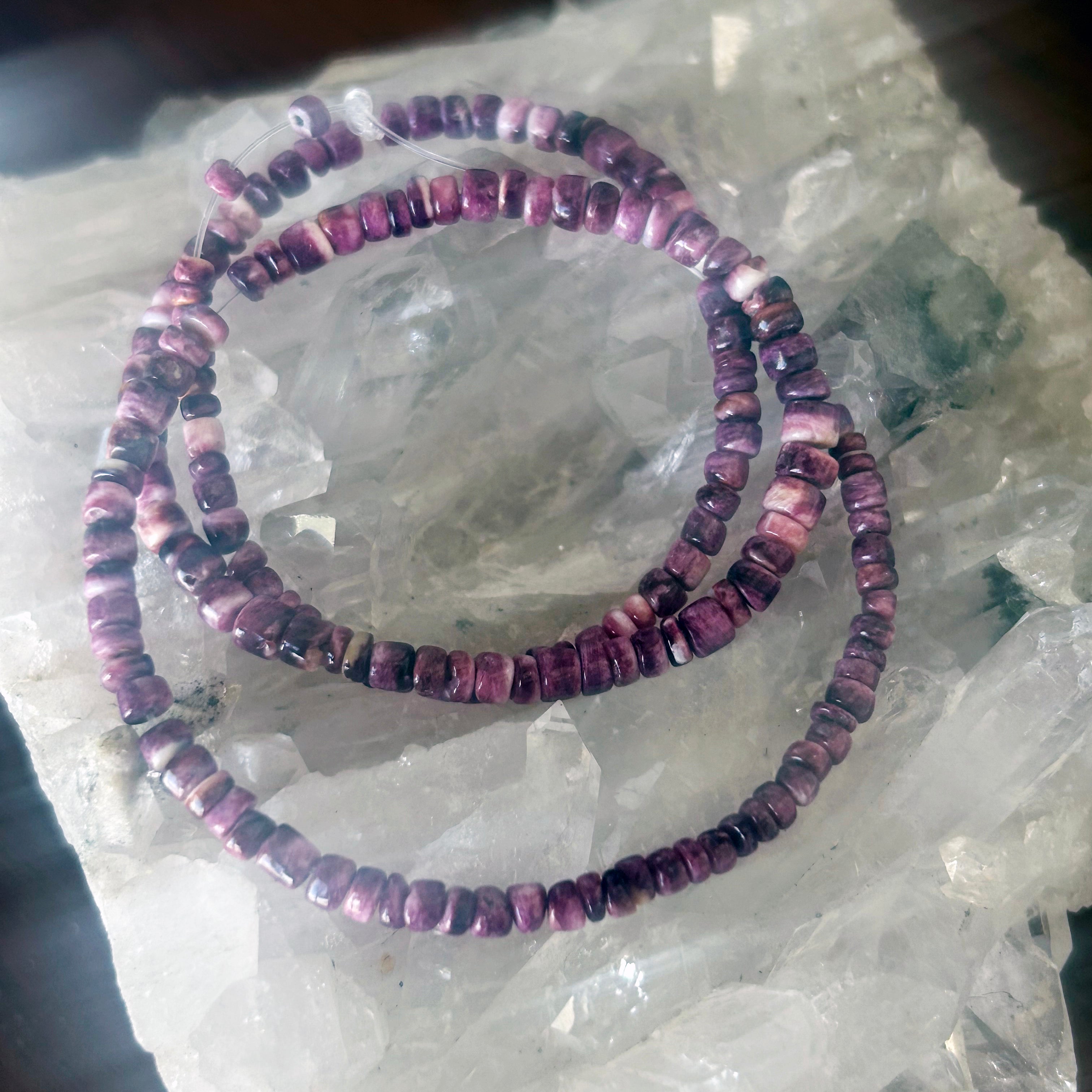 Royal Purple Spiny Oyster Beads Heshi 3.5-4.8mm 16"