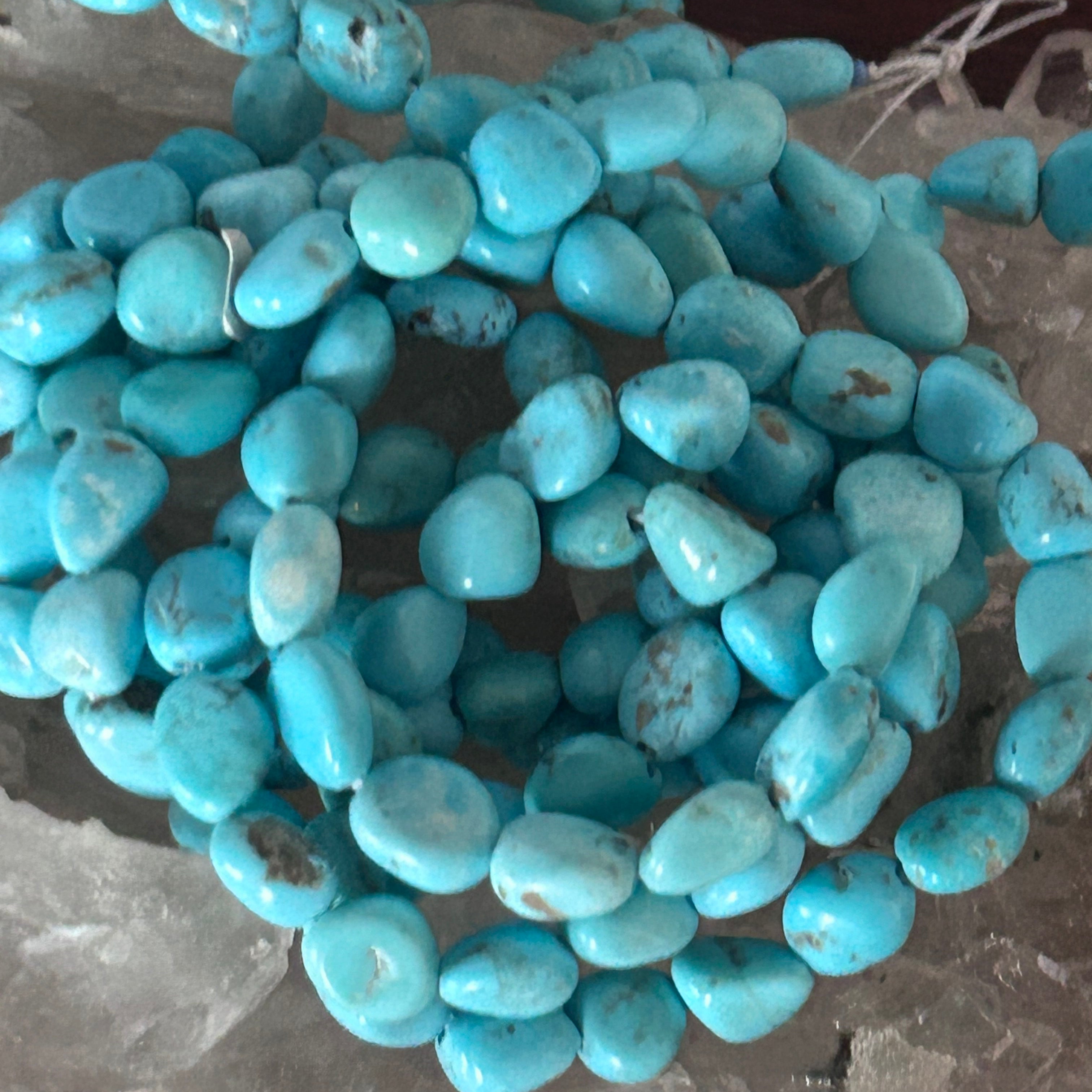 Mina Maria Aqua Blue Turquoise Beads 7x8.5mm 16"