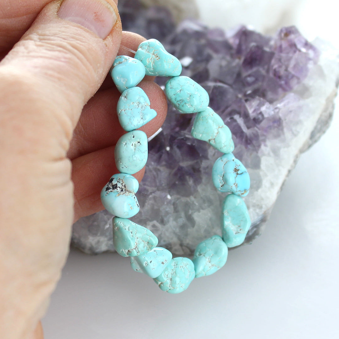 Rare LONE MOUNTAIN TURQUOISE Beads 10-12mm 6" Strand