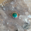 Emerald Valley Turquoise Sterling Granulated Clasp Sterling Silver Round 12mm