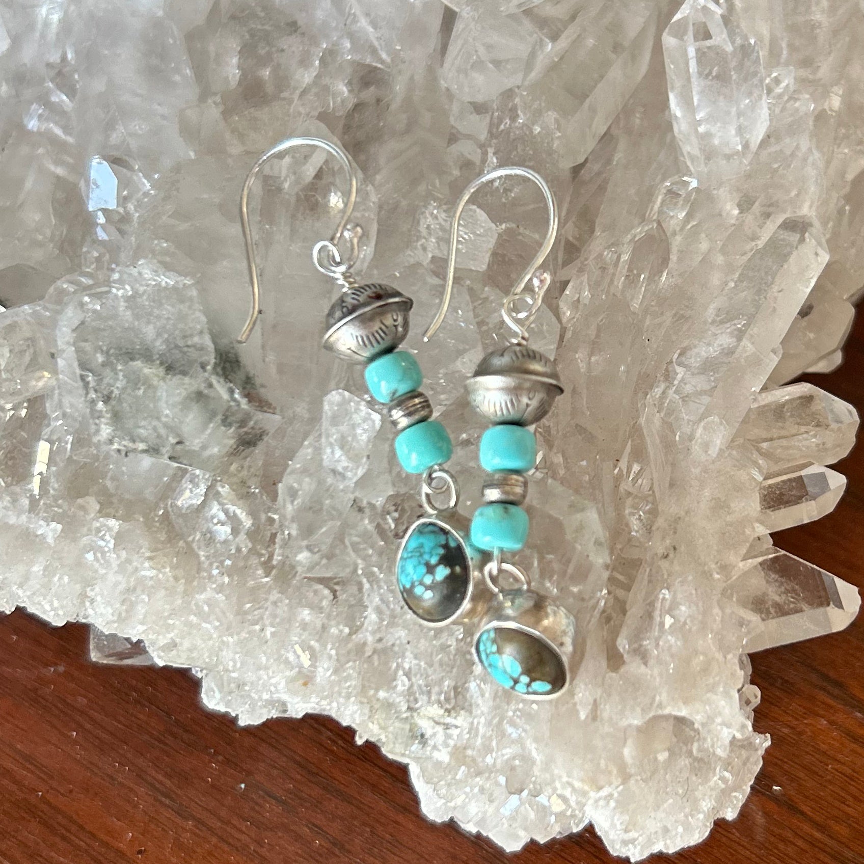 Blue Moon Turquoise Moon Earrings Drops Southwest