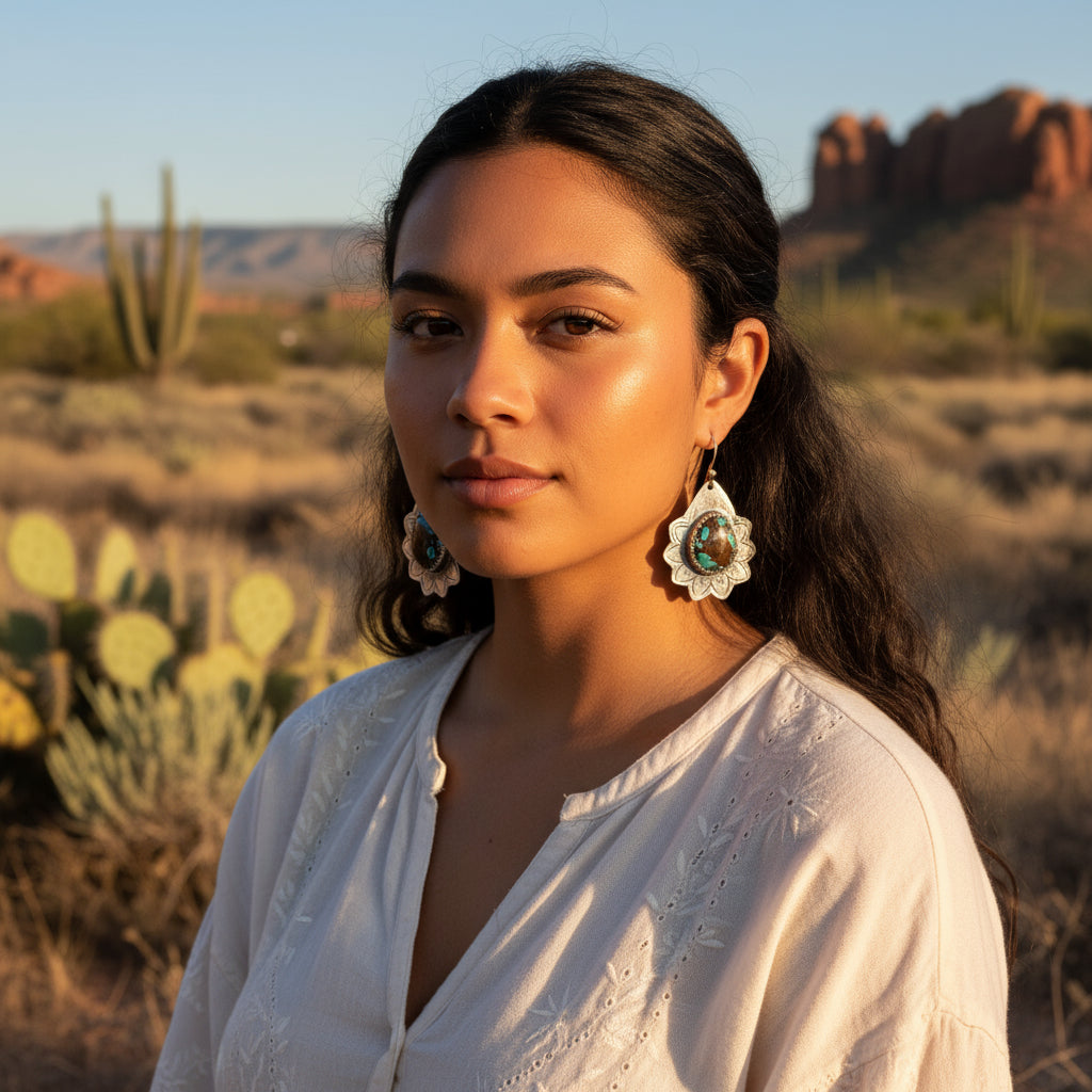Dramatic Blue Moon Turquoise Earrings Sky Blue Black Sterling Silver