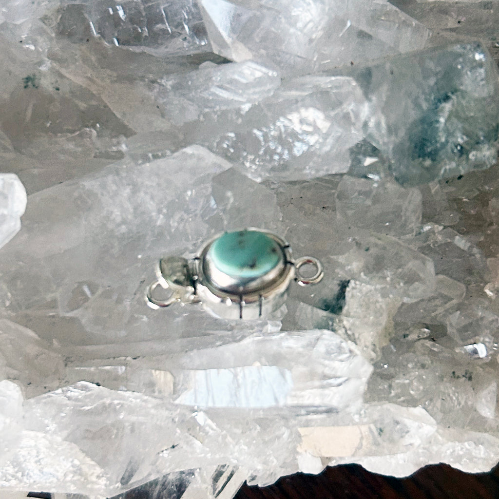 AAA DRY CREEK Turquoise Clasp Pale Blue 6.5x8mm Sterling Southwestern Style