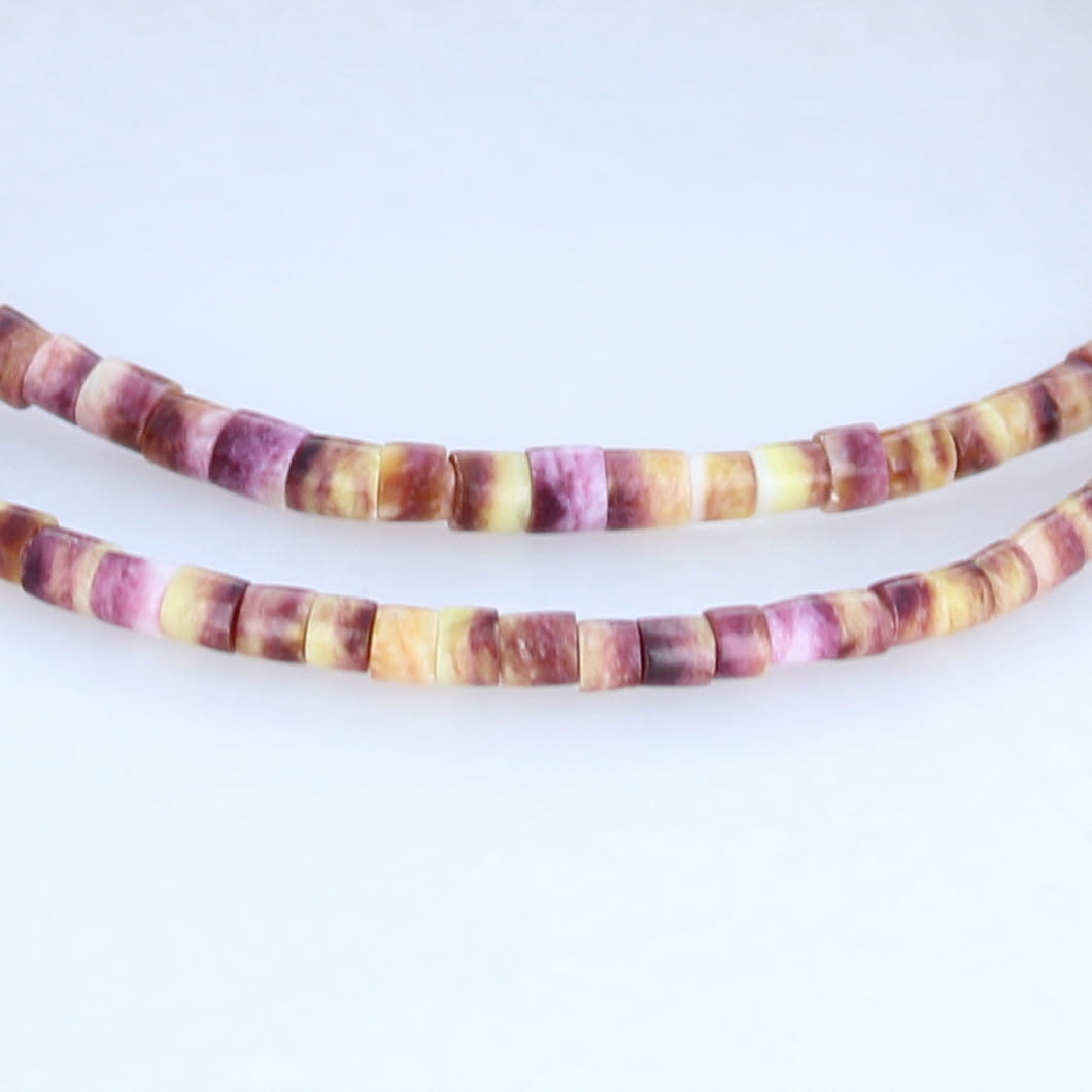 Lavender Yellow Spiny Oyster Beads Heshi 3x2.9mm