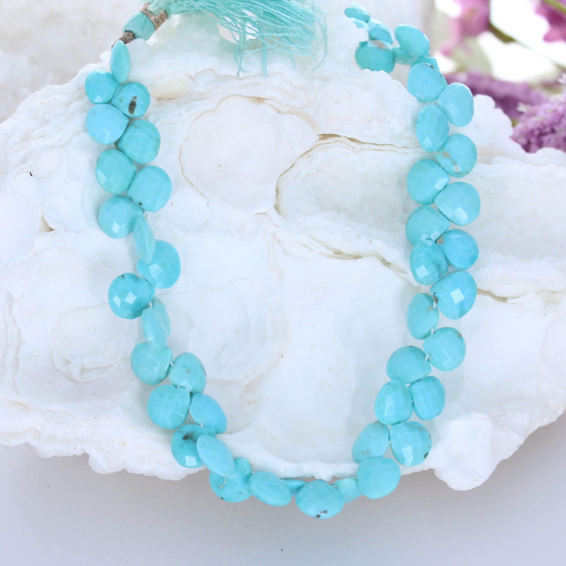 SLEEPING BEAUTY TURQUOISE Beads Briolettes 49 Pcs -NewWorldGems