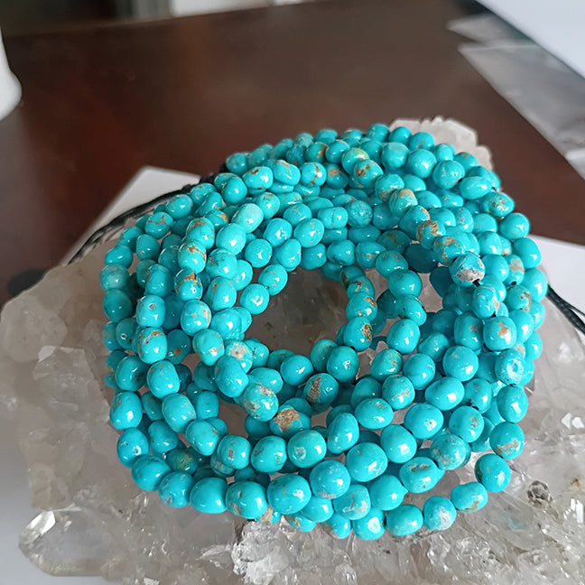 AAA BLUE Sierra Bella Turquoise Beads 5-5.5mm Semi Round 16"