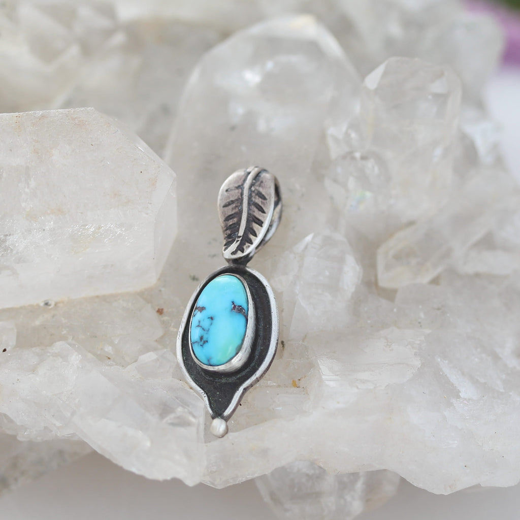 Blue Sonoran Rose Turquoise Centerpiece Pendant Sterling Silver #3