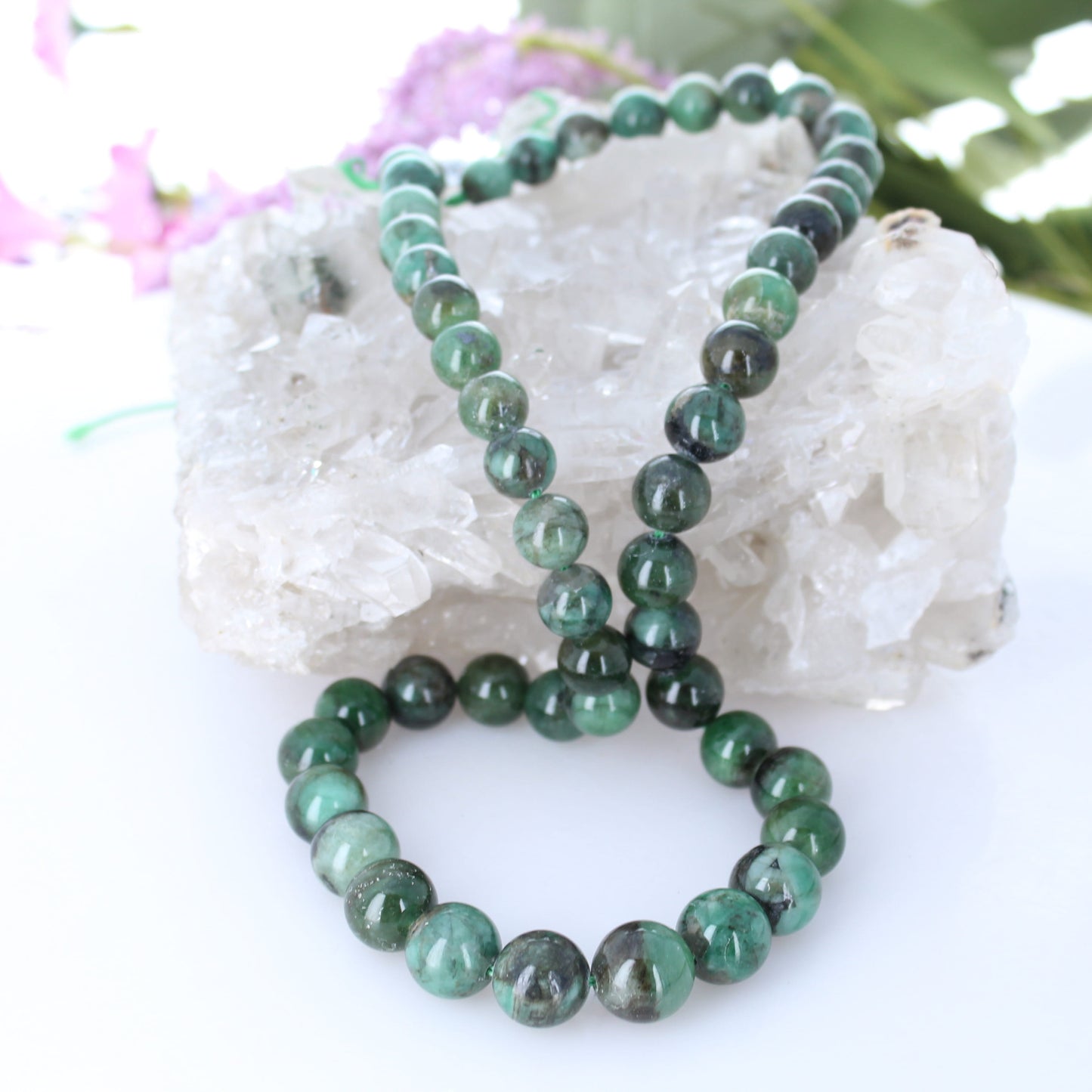 Genuine Emerald Beads Graduated Rounds Shaped 8 to 11mm 20"