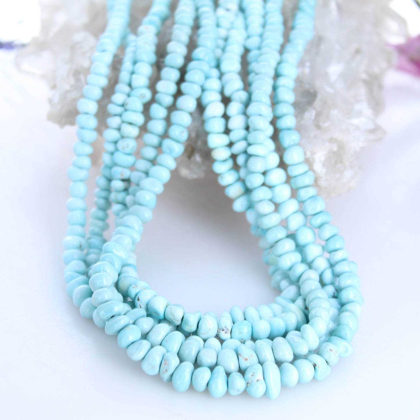 AAA Ethereal Sky Blue Lone Mountain Turquoise Beads 4-8mm