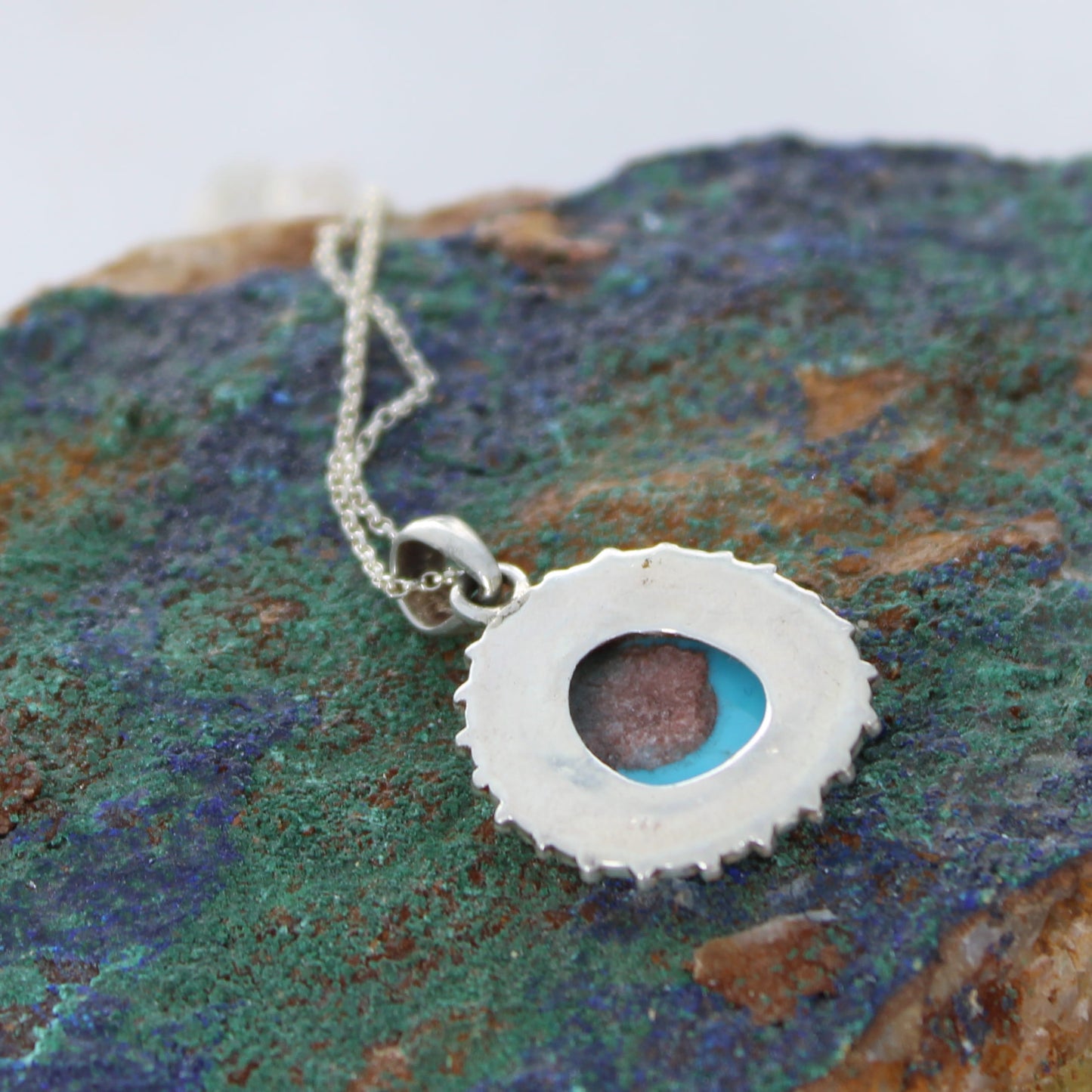 AAA Faceted Kingman Turquoise Pendant Sterling Silver