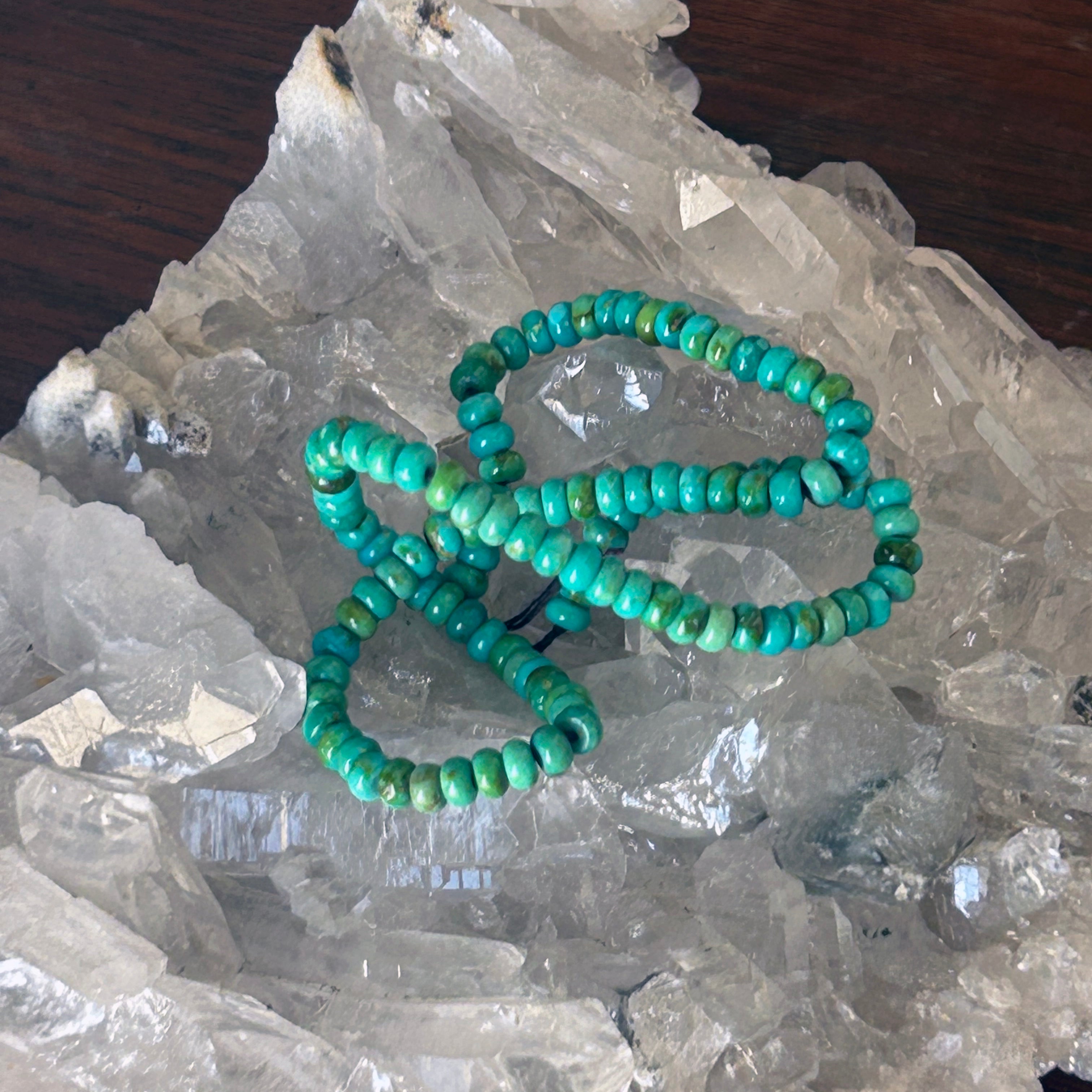 AAA BLUE Sonoran Mountain Turquoise Beads Blue Lime 4.2mm Rondelles 11"