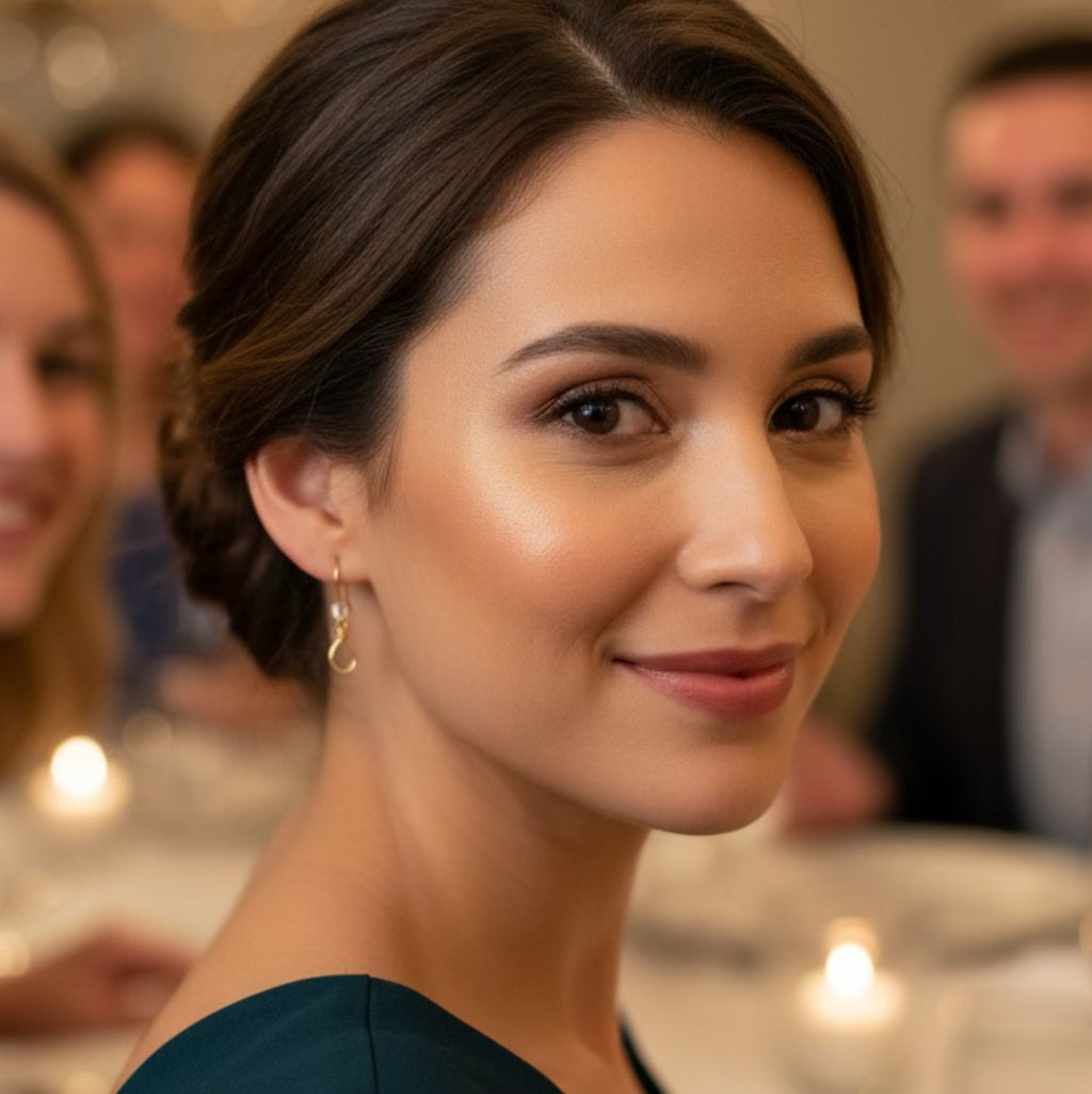 Gold White Diamond Earrings Faceted 18K Baguette Shape