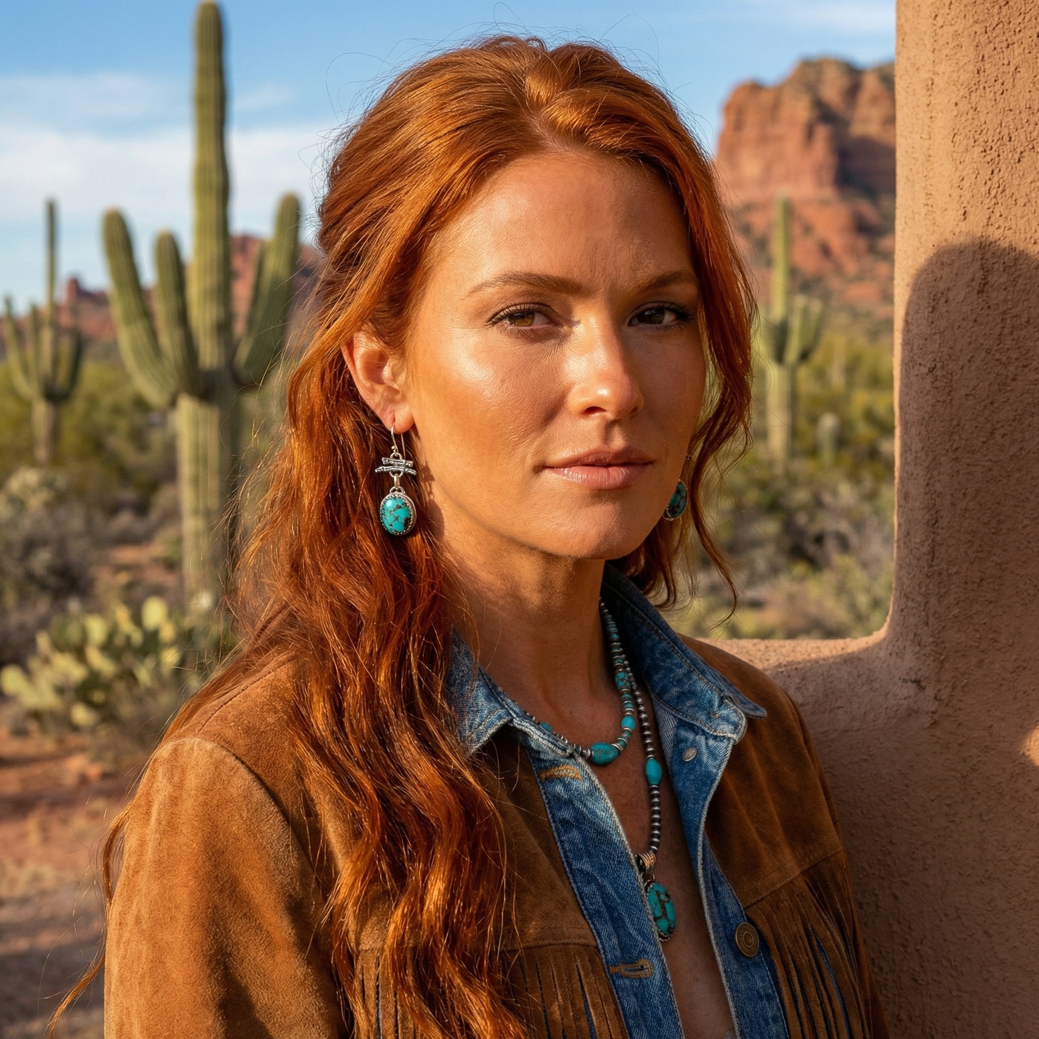 AAA Blue Moon Turquoise Earrings Sterling Southwestern Style