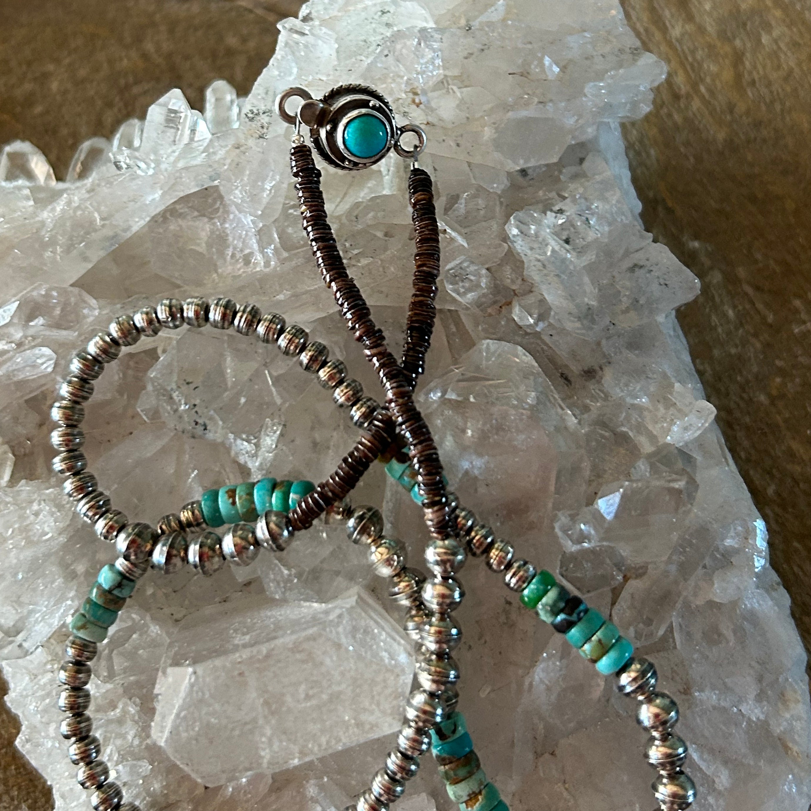 Carico Lake Turquoise Sterling Silver Navajo Pearl Necklace Southwest