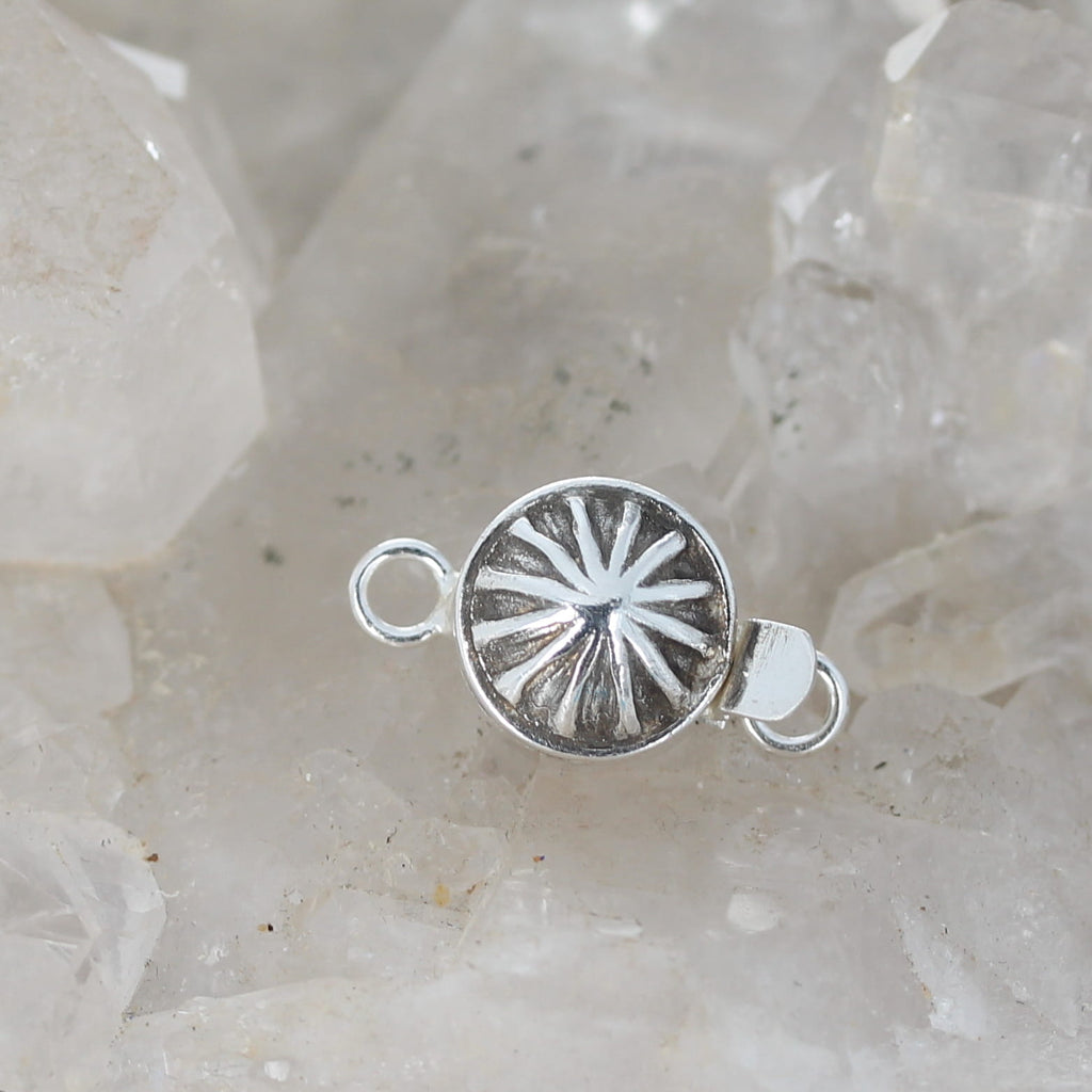 Sterling Silver Clasp Concho Southwestern Design 11.5mm 1 Pc