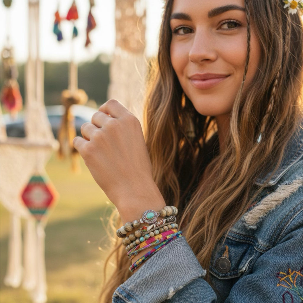 Vintage Tibetan Naga Shell Bracelet Sterling Silver