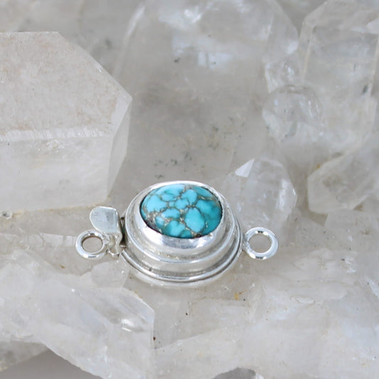 AAA Blue Carico Lake Turquoise Sterling Clasp Classic 8.3x10.5mm