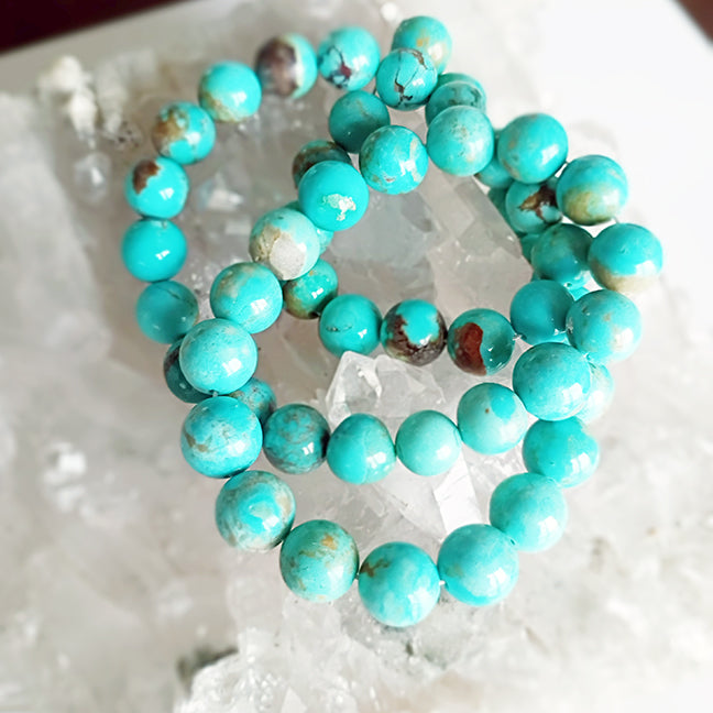Light Aqua Kingman Turquoise Beads Round 8.5-9mm 16"