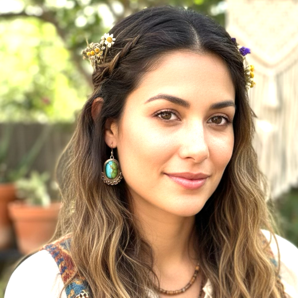 Colorful Kingman Mine Turquoise Earrings Boho Chic Sterling #2