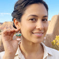 AAA Blue Royston Turquoise and Pink Conch Shell Earrings Sterling Silver Shells