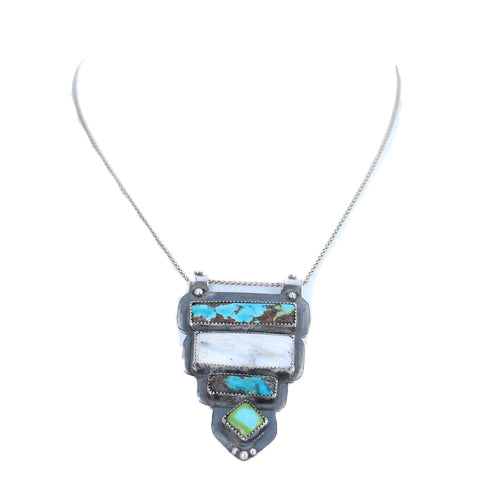 Carico Lake and Sonoran Turquoise Pendant Sterling Silver