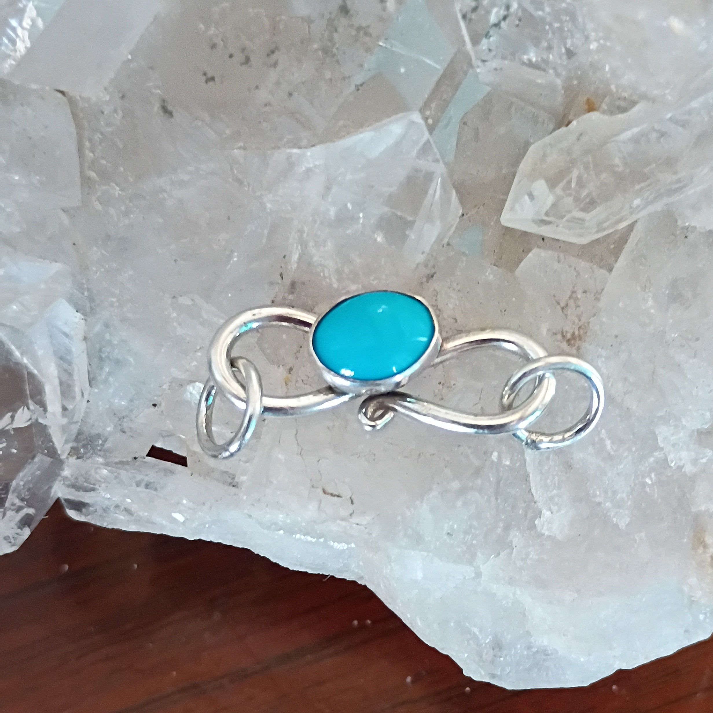 Apache Mine Nevada Turquoise Sterling Silver Clasp 6x8mm Southwest Style