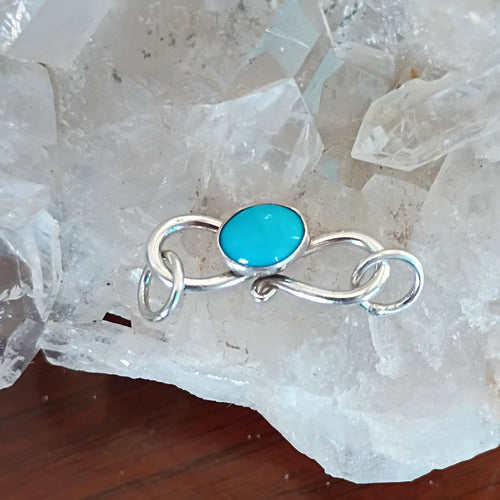 Apache Mine Nevada Turquoise Sterling Silver Clasp 6x8mm Southwest Style