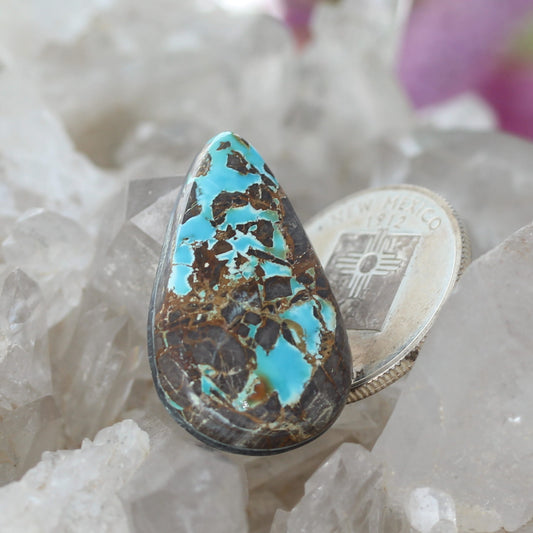 AAA Large Blue Thunderbird Turquoise Cabochon Teardrop 31.6x19mm