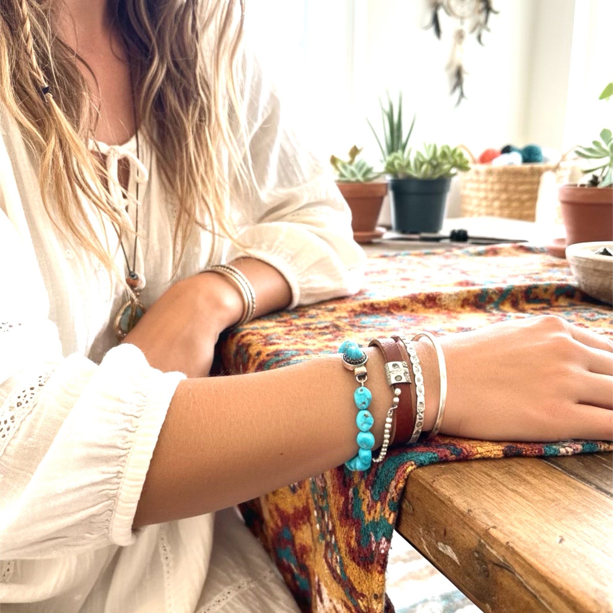 KINGMAN TURQUOISE BRACELET Sterling Silver Southwestern