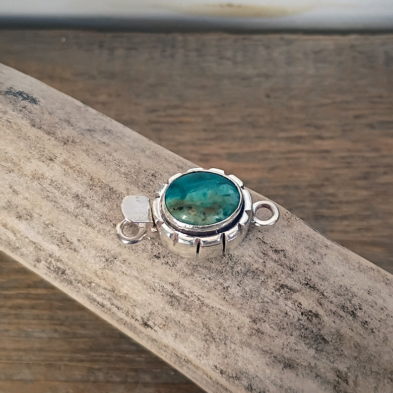 Peruvian Opal Clasp Sterling Classic Design Oval Shape 8x10mm