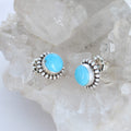 Kingman Turquoise Earrings Round 9.5mm Post Style