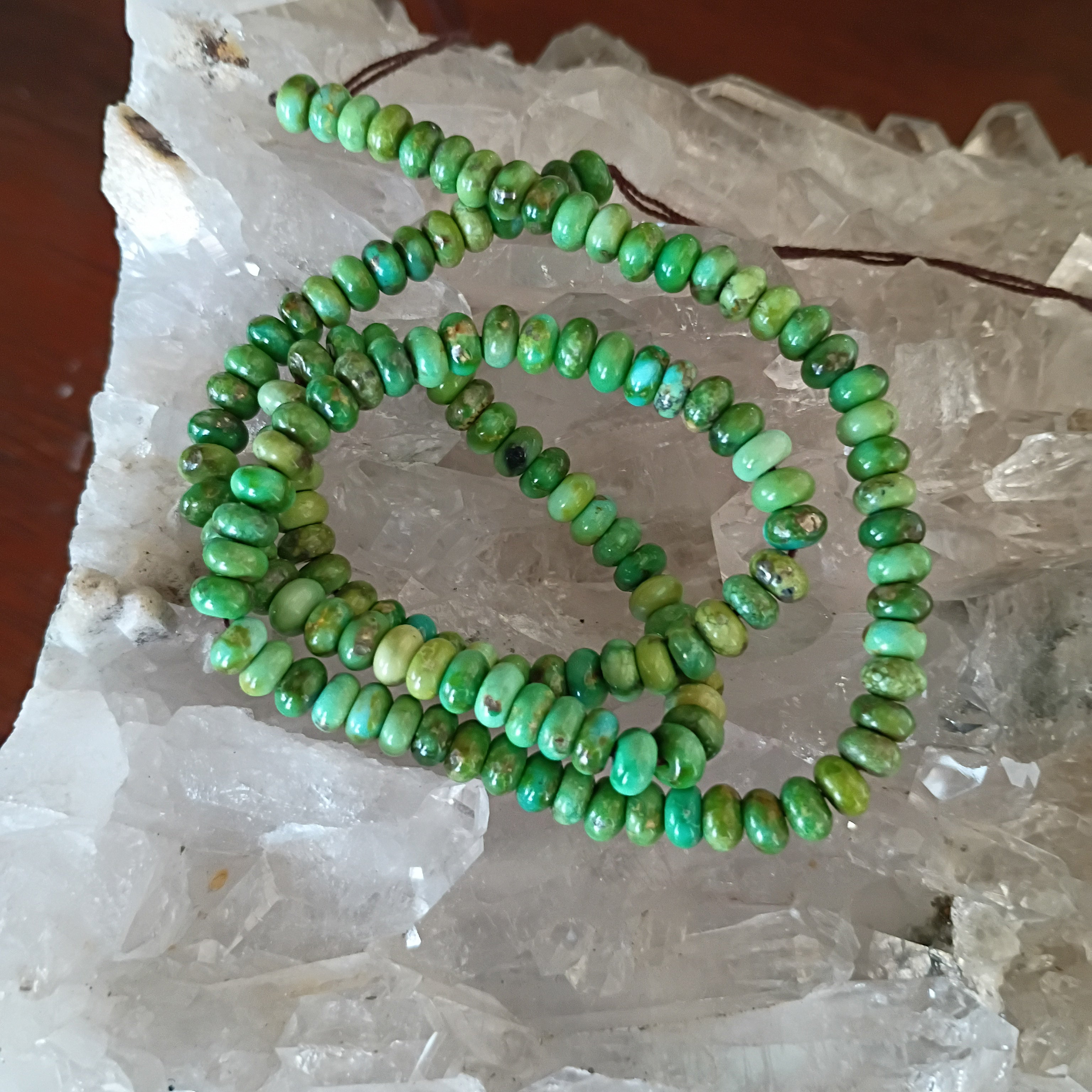 Sonoran Gold Turquoise Beads Lime Green 5mm Rondelles 16"