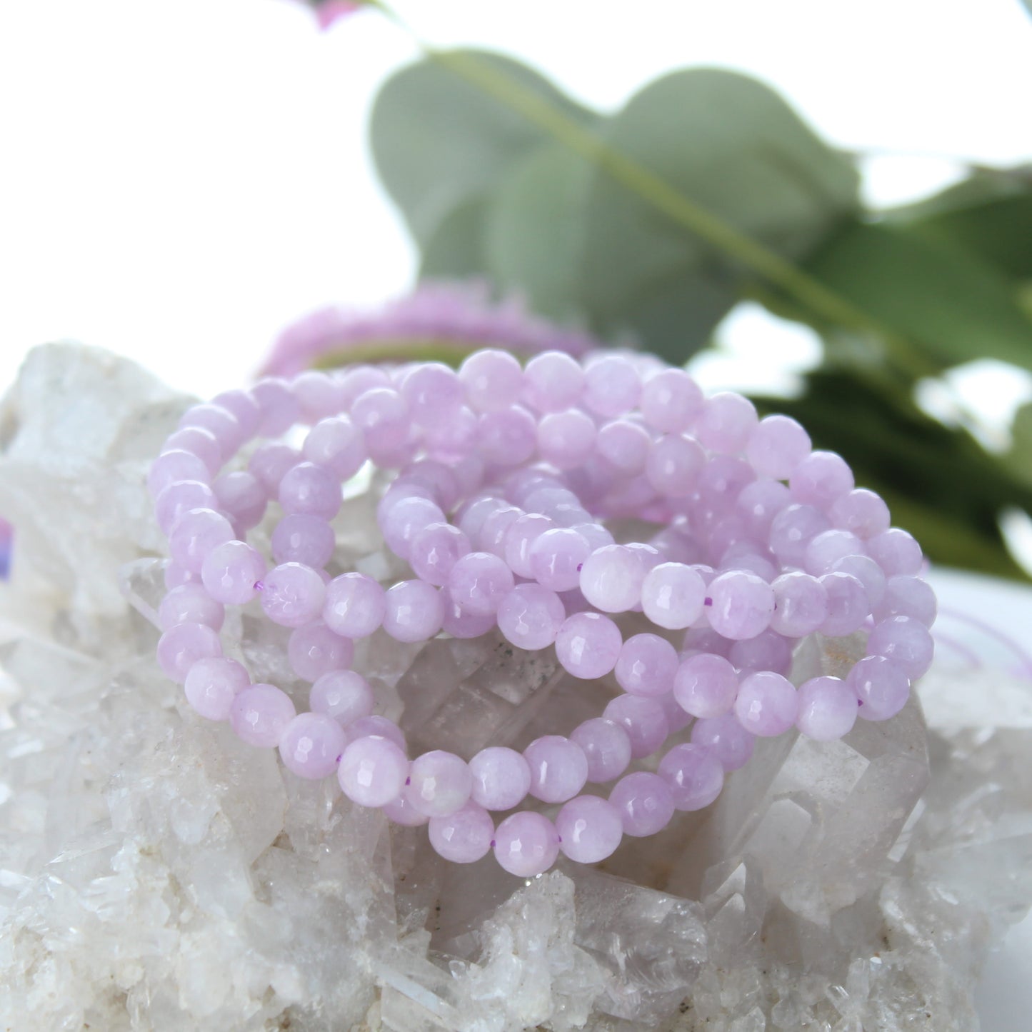 Kunzite Beads Faceted Round 6mm Pink Lavender