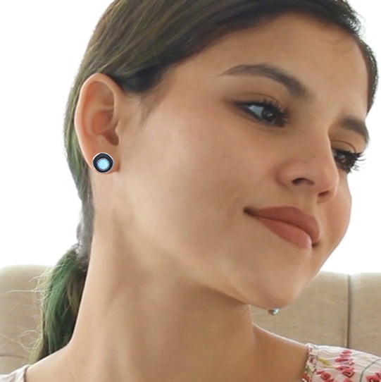 Kazakhstan Turquoise Sterling Earrings Small Posts 4mm