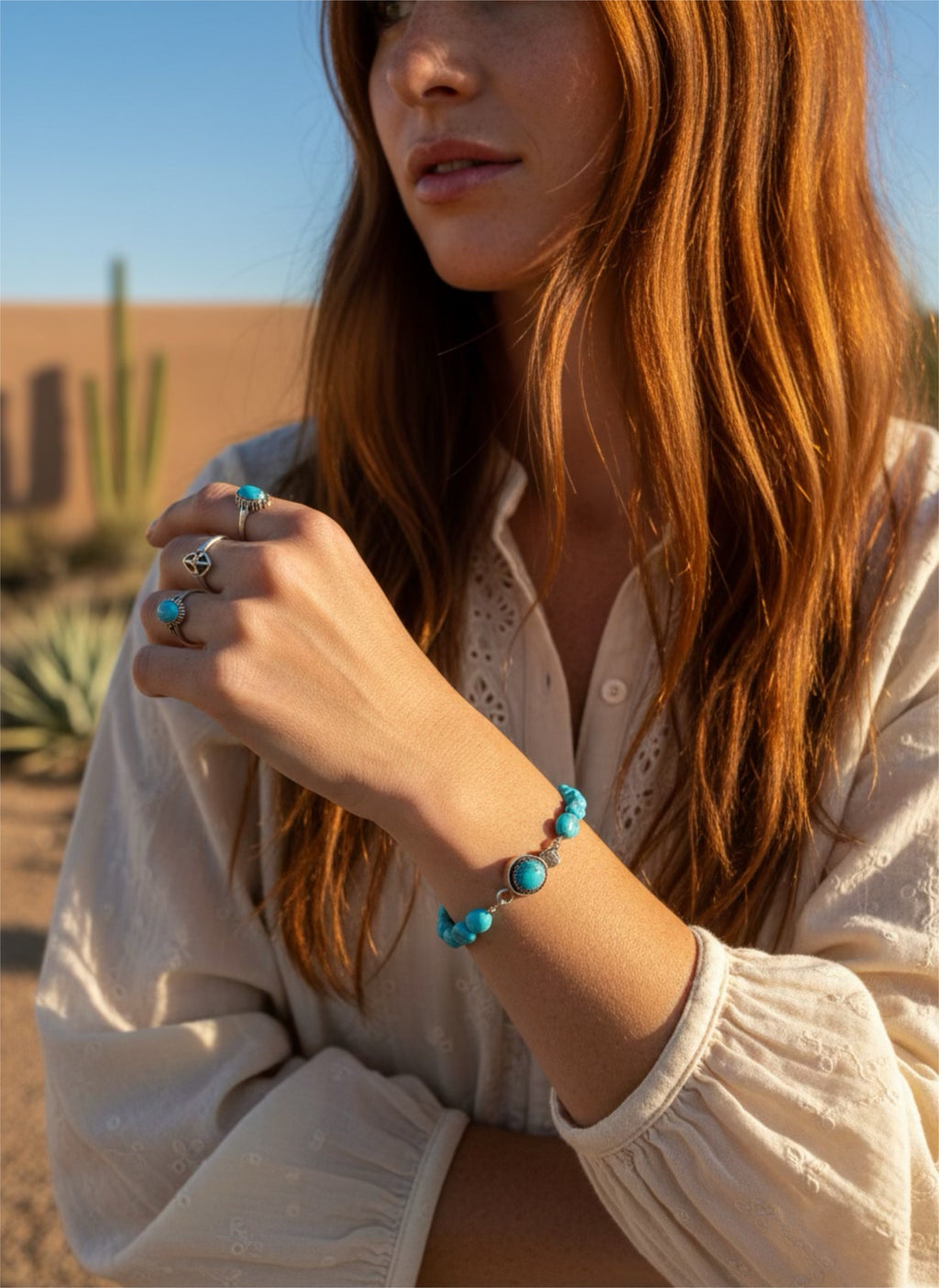 KINGMAN TURQUOISE BRACELET Sterling Silver Southwestern